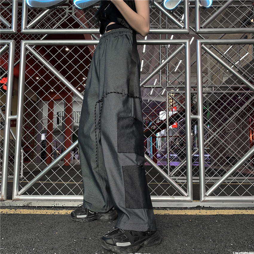 Широкие штаны с большими карманами на затяжках купить недорого в ...