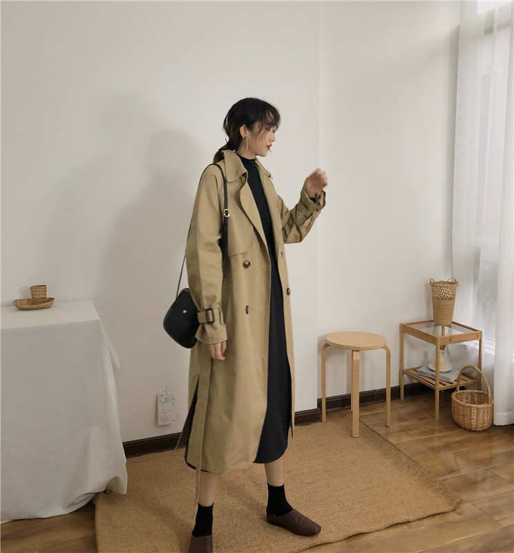 Длинный тренч пальто бежевый женский купить недорого в интернет ...