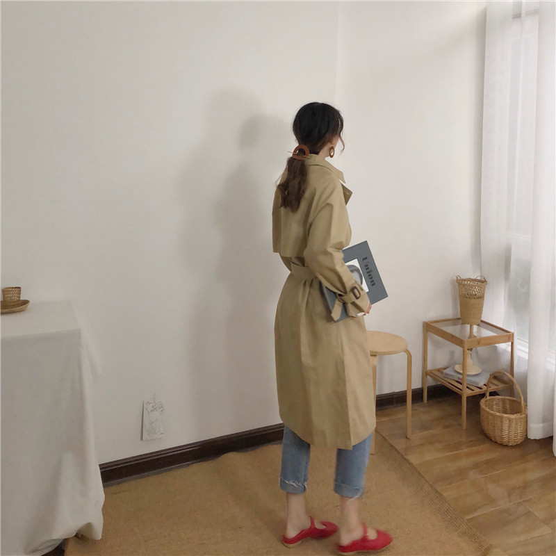 Длинный тренч пальто бежевый женский купить недорого в интернет ...