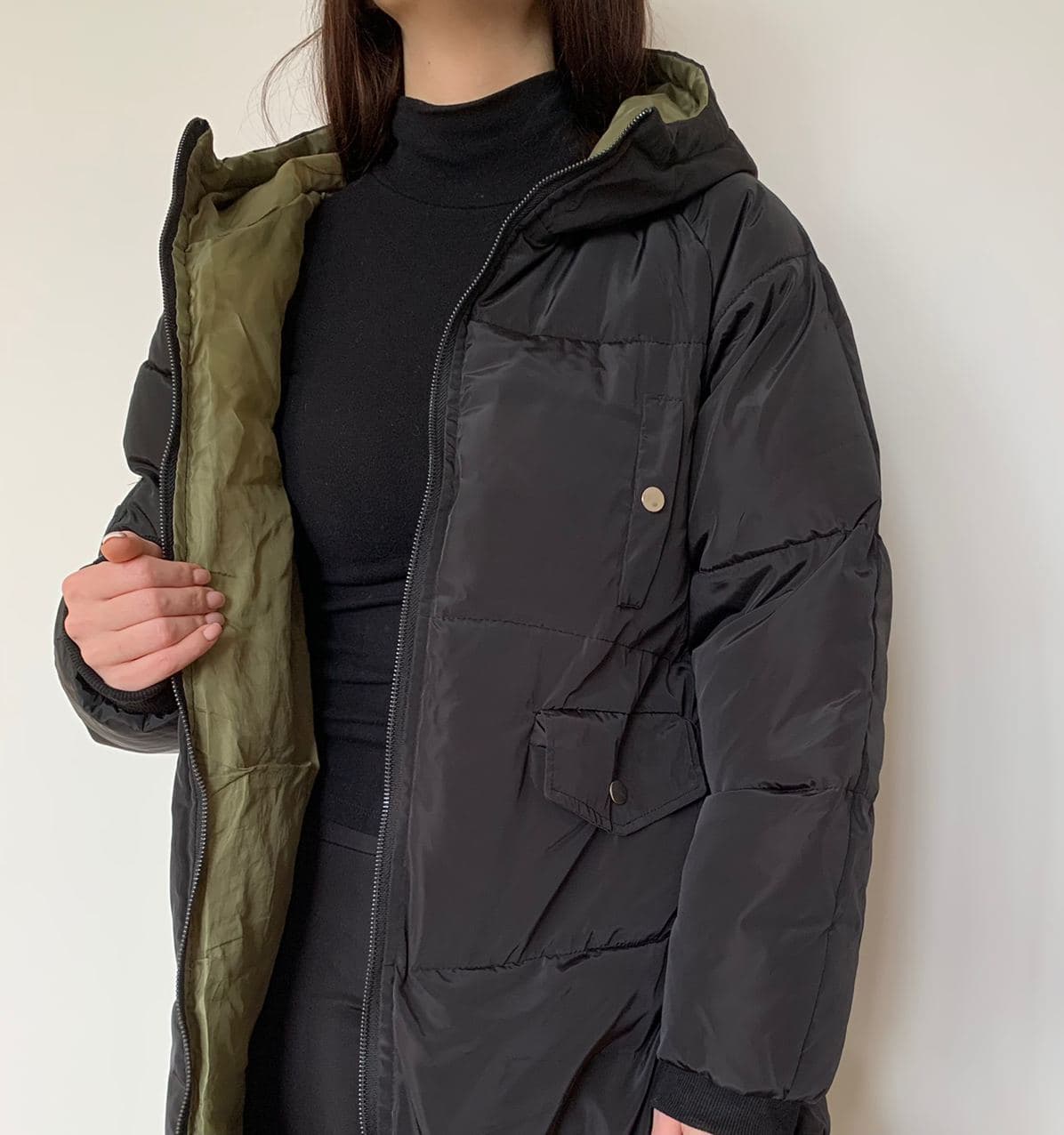 Длинная теплая зимняя куртка с капюшоном купить недорого в интернет ...