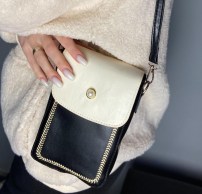 Маленькая ретро сумочка через плечо женская черная - клатч