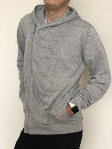 Кофта с косым замком серая мужская фото