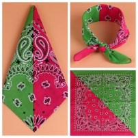 Двухцветная бандана с узорами фото