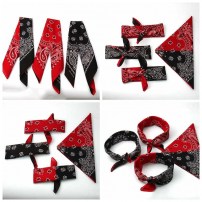 Двухцветная бандана с узорами фото