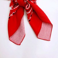 Красная бандана с геометричными узорами фото