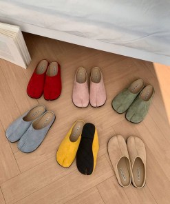 Женские яркие тапочки таби - балетки без задника фото