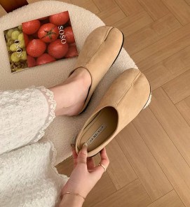 Женские яркие тапочки таби - балетки без задника фото