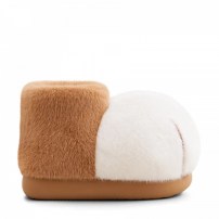 Тапочки chikoku Snowball Cat двухцветные карамельно-белые с gum-подошвой