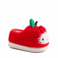 Тапочки chikoku Hello Kitty красные в форме яблока с зеленым хвостиком и бантиком фото