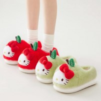 Тапочки chikoku Hello Kitty красные в форме яблока с зеленым хвостиком и бантиком фото