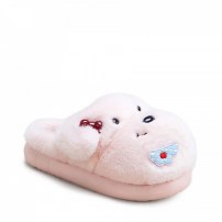 Тапочки chikoku Puff Puppy розовые открытые 3D-собачка с вишенкой и сердечком-носиком