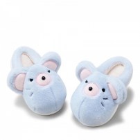 Тапочки chikoku Cute Cartoon Mouse голубые плюшевые слоник с большими розовыми ушками фото