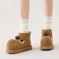 Угги chikoku Cute Puppy Suede коричневые замшевые с 3D-мордочкой щенка и носом-помпоном фото