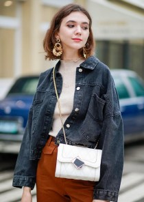 Клатч стеганий с металлической застежкой фото