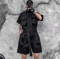 Мужской комбинезон шорты с короткими рукавами и большими накладными карманами фото