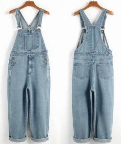 Джинсовый мужской комбинезон открыт прямой и широкий фото