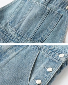 Джинсовый мужской комбинезон открыт прямой и широкий фото