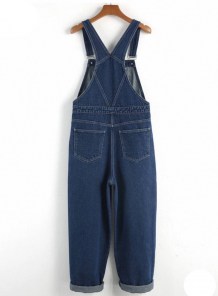 Джинсовый мужской комбинезон открыт прямой и широкий фото