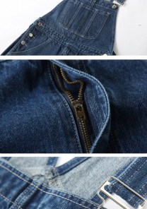 Джинсовый мужской комбинезон открыт прямой и широкий фото