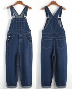 Джинсовый мужской комбинезон открыт прямой и широкий фото