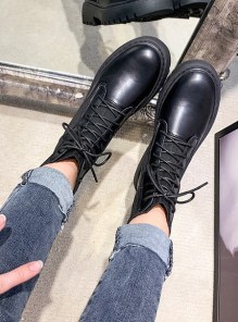 Женские черные ботинки с эластичной тканевой вставкой резинкой фото