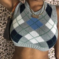Теплый топ в клетку - ромбик фото