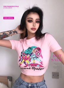 Яркая футболка кроп топ с рисунком фото