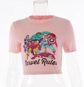 Яркая футболка кроп топ с рисунком фото