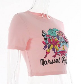 Яркая футболка кроп топ с рисунком фото