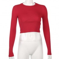 Короткая однотонная женская кофта топ фото