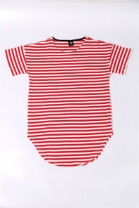 Мужская футболка удлиненная в полоску фото