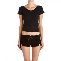 Женская футболка топ с открытой спиной фото