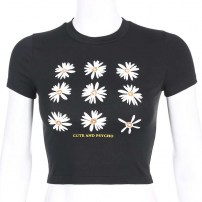 Кроп топ с ромашками фото