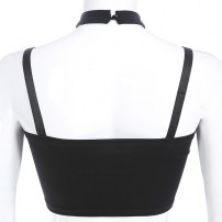 Майка топик черная с чокером фото