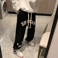 Свободные мужские хлопковые штаны со звездами и надписью фото
