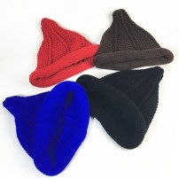 Женская вязаная заостренная шапка колпак фото