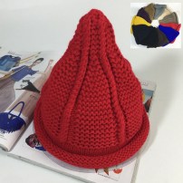 Женская вязаная заостренная шапка колпак фото