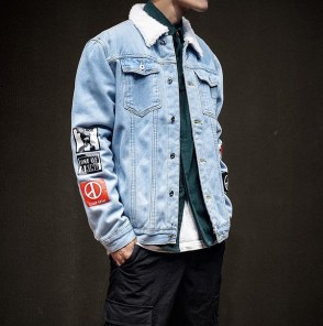 Мужская джинсовая куртка на меховой подкладке