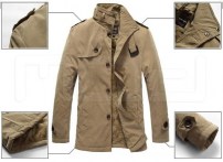 Мужское полупальто тренч на меху фото