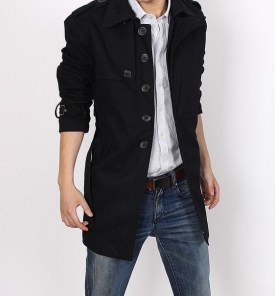 Осенний тренч плащ пальто мужское фото