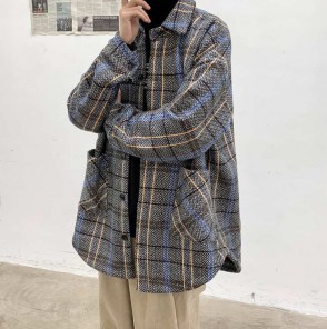 Мужская рубашка куртка клетчатая - теплая фото