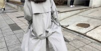 Женский тренч длинный весенний серый фото
