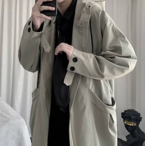 Мужская куртка тренч свободная мужская фото