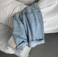 Свободные прямые джинсовые шорты мужские фото