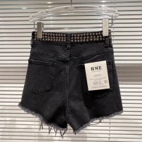 Оригина женские джинсовые шорты с заклепками и цепочками фото