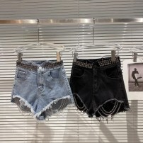 Оригина женские джинсовые шорты с заклепками и цепочками