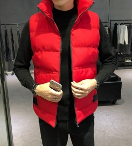 Мужская дутая безрукавка легкая приталенная фото