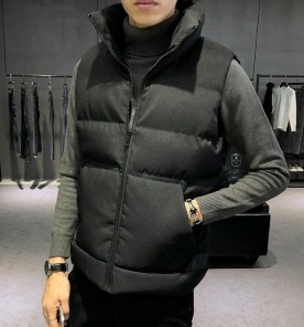 Мужская дутая безрукавка легкая приталенная фото
