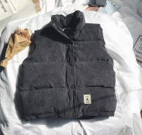 Мужской вельветовый осенне-зимний дутый жилет фото