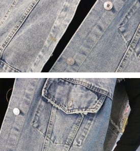 Свободная женская джинсовая жилетка с рваностями фото